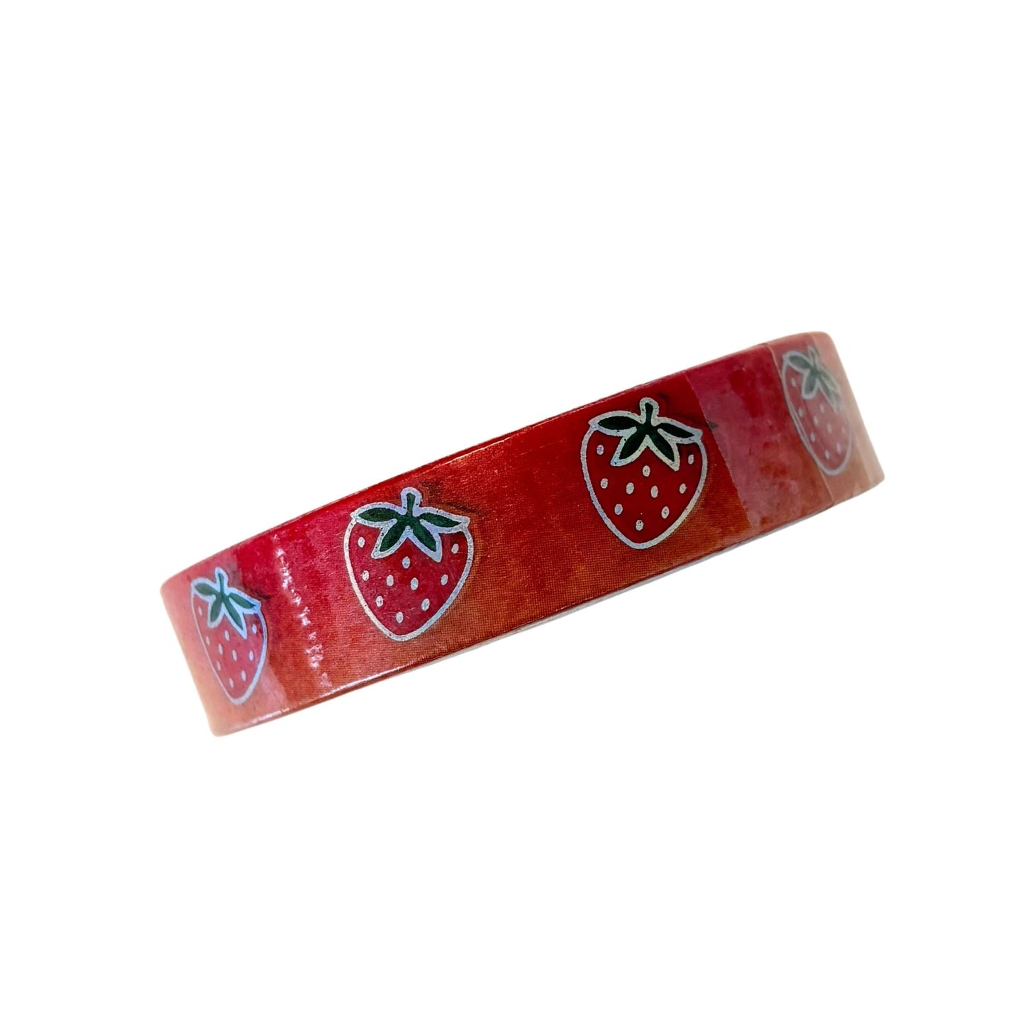 Juicy Strawberry Washi Tape with Silver Foil Accents