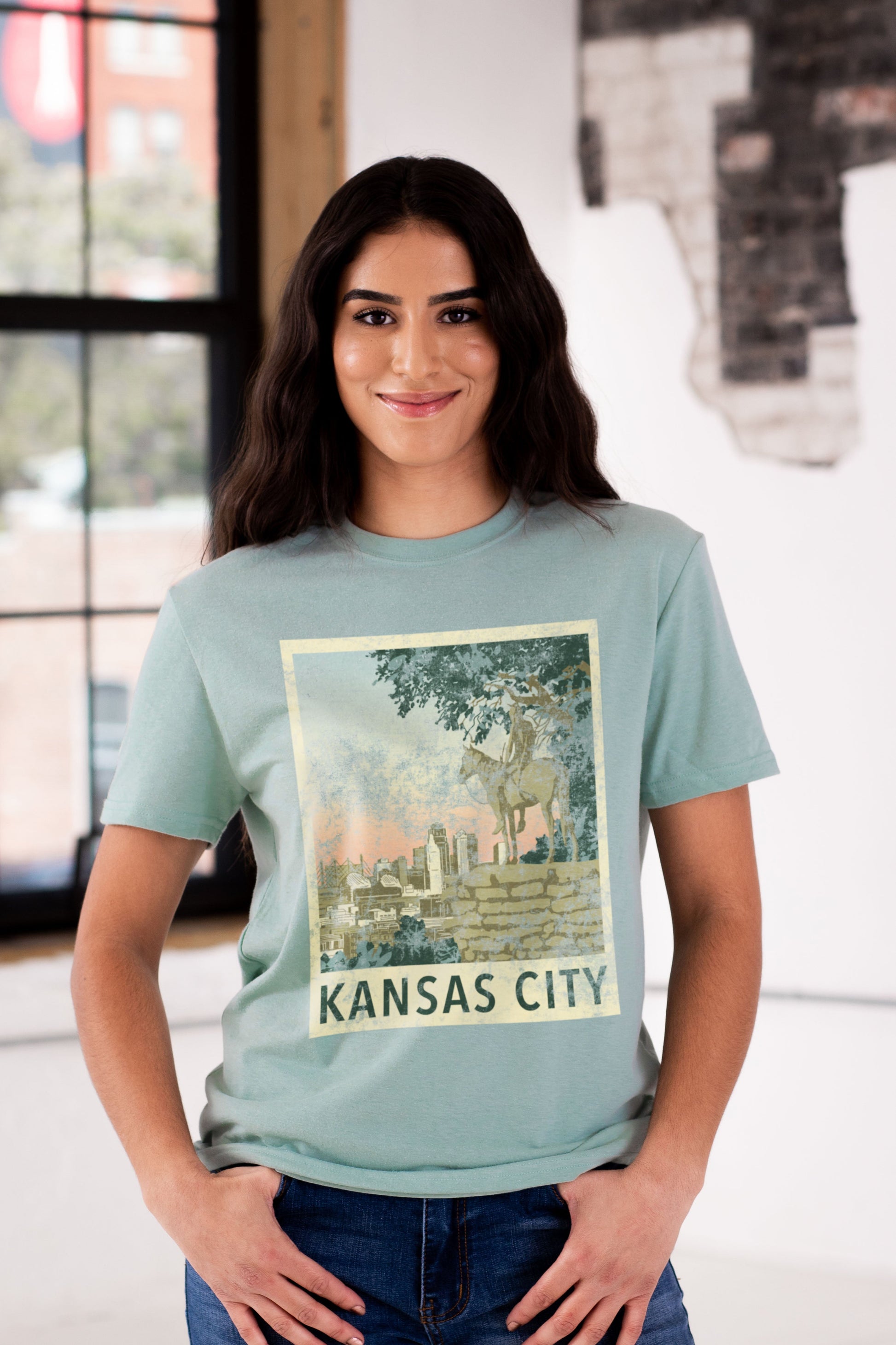 Kansas City Travel Poster Unisex Eco-Triblend Tee - Osadia Concept Store