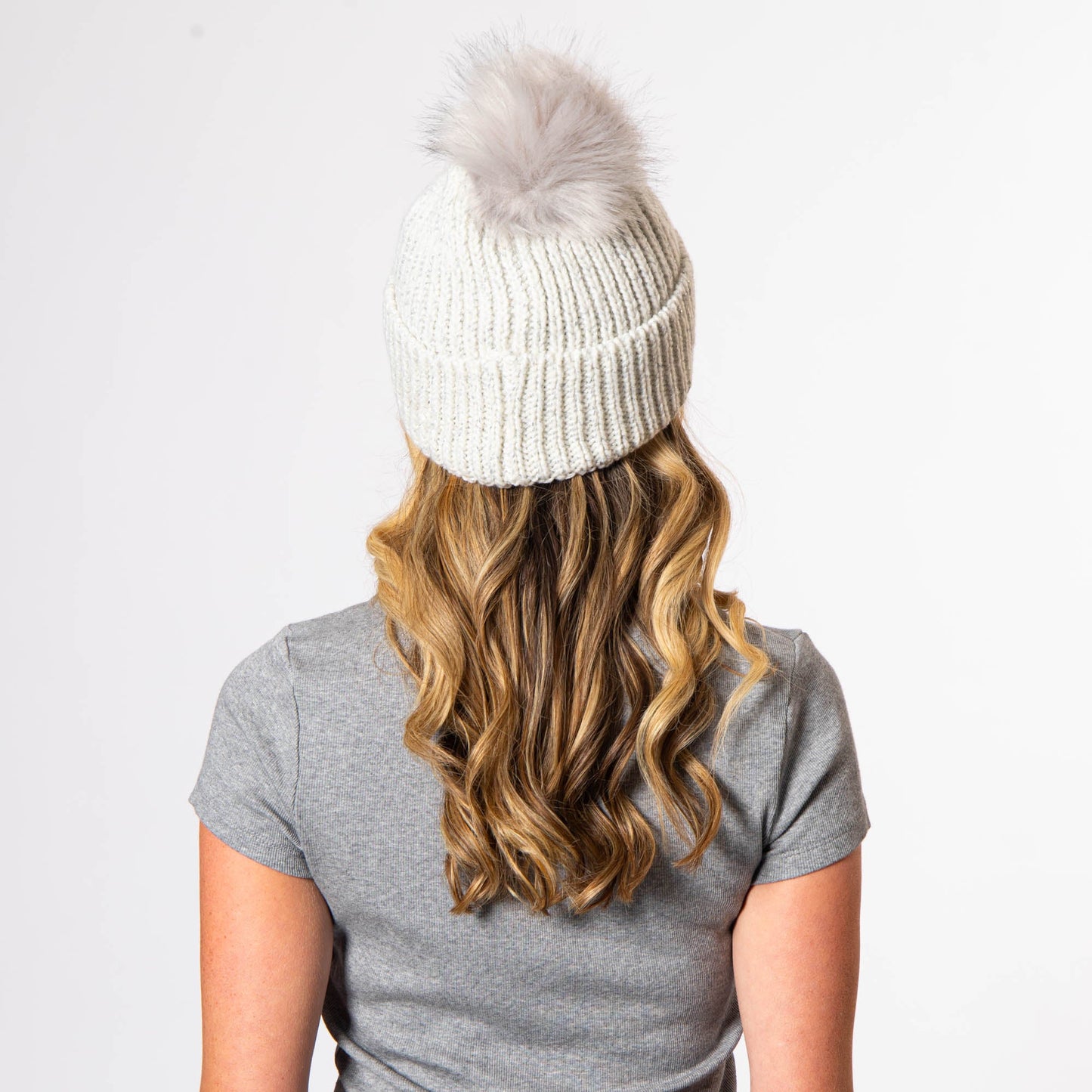 Roca - Ribbed Knit Beanie with Pom