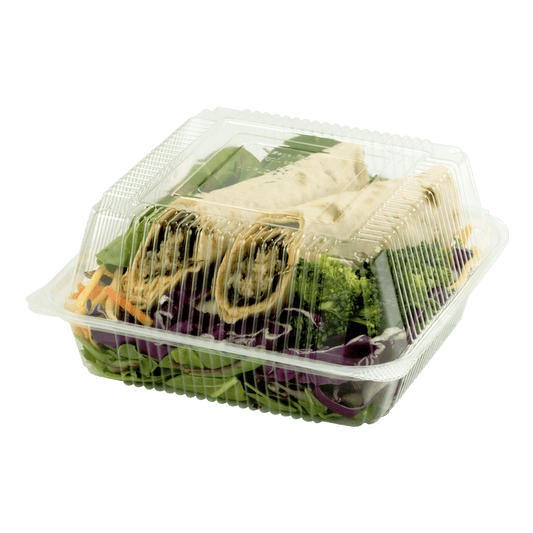 World Centric 7x7x3" (24oz) Hinged Clamshell, Clear (QTY:250)