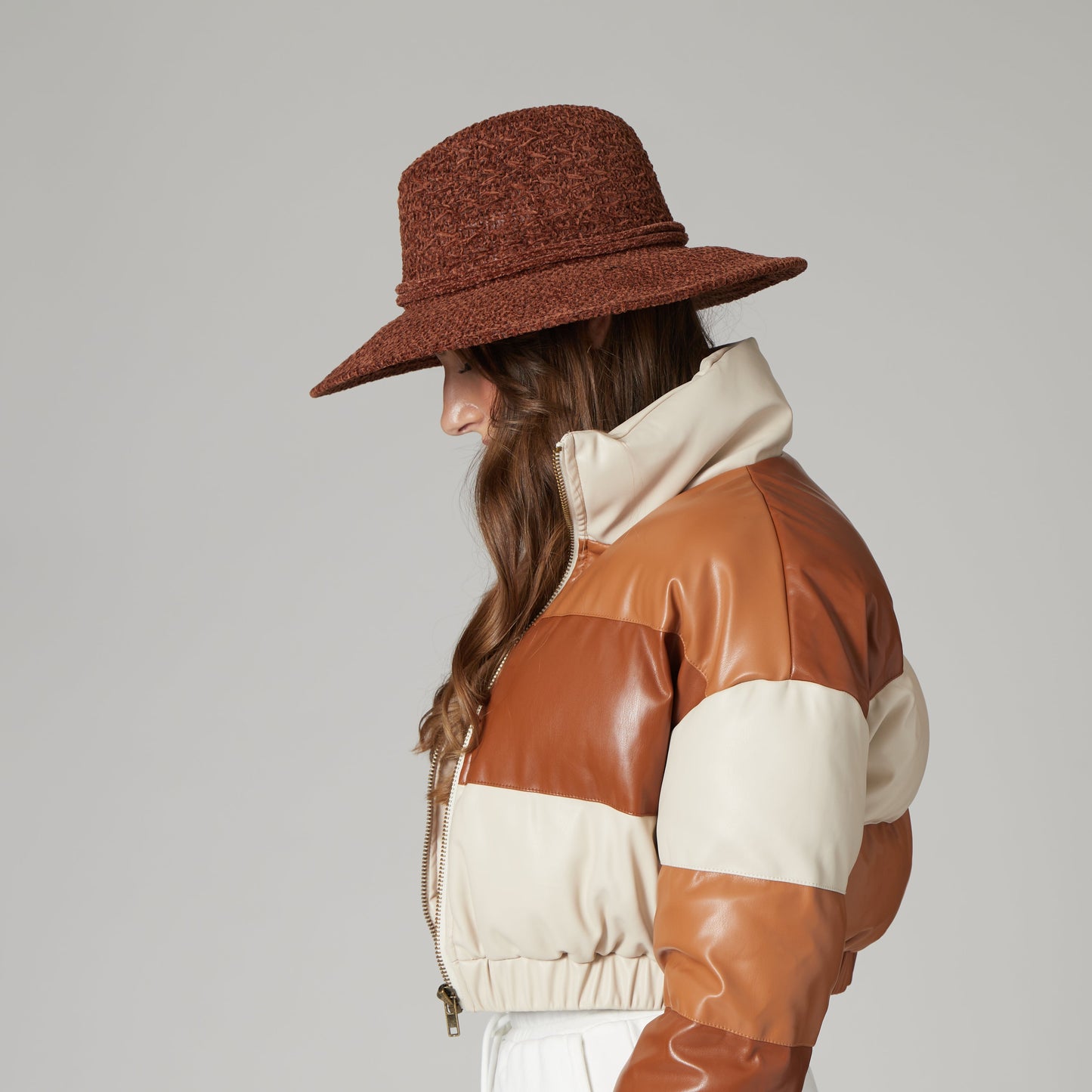 Women's Chenille Knit Wide Brim Fedora