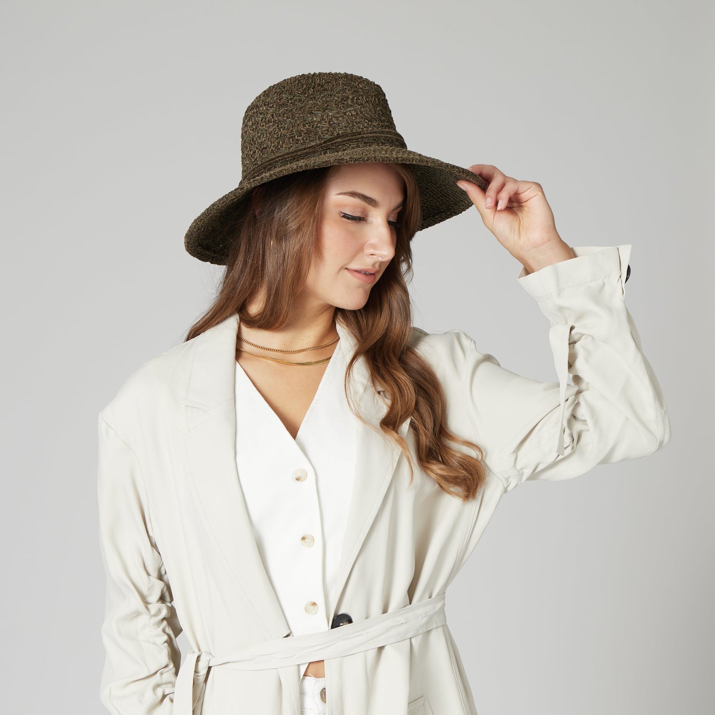 Women's Chenille Knit Wide Brim Fedora