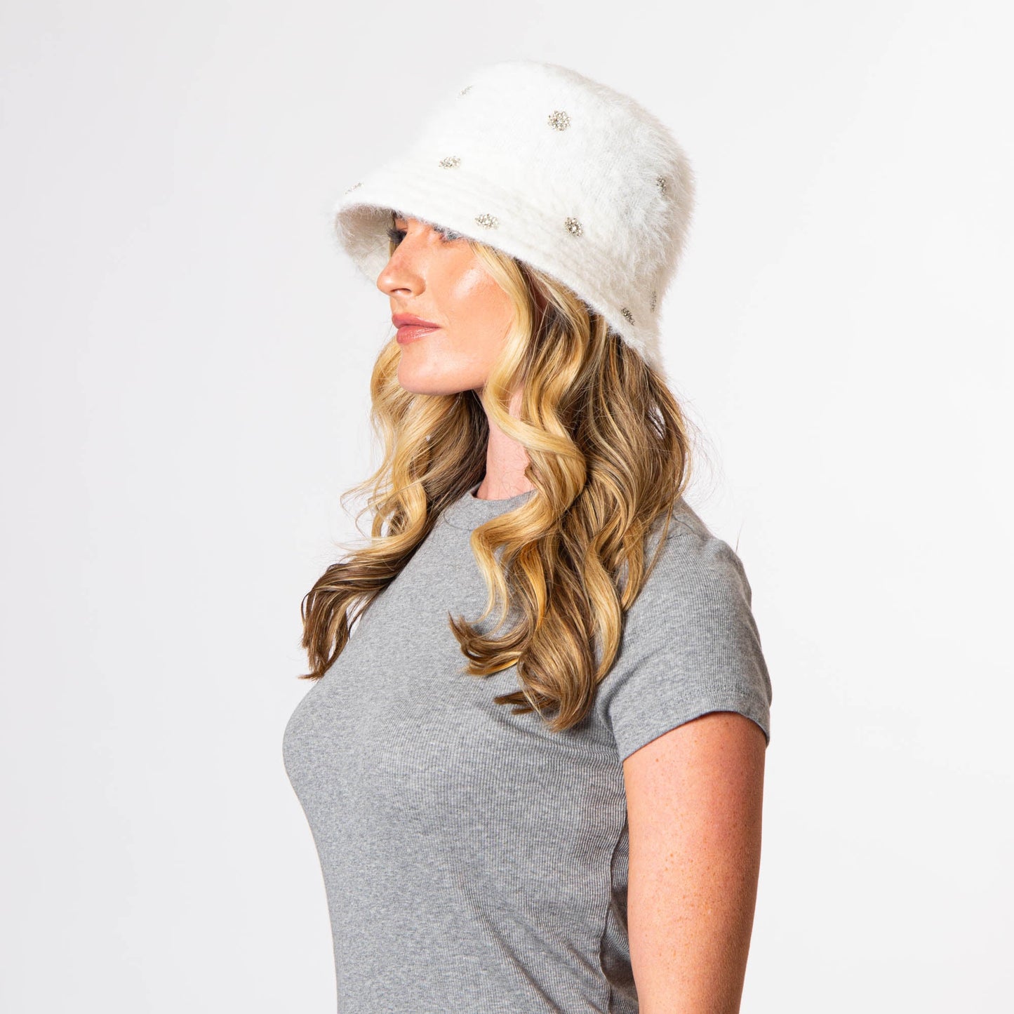 Anita - Bucket Hat with Scattered Silver Gems