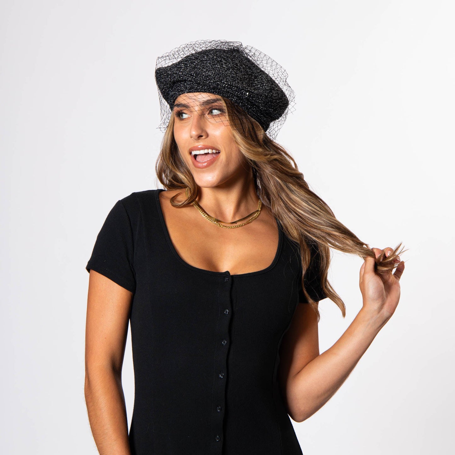 Bianca - Slouchy Lurex Beret