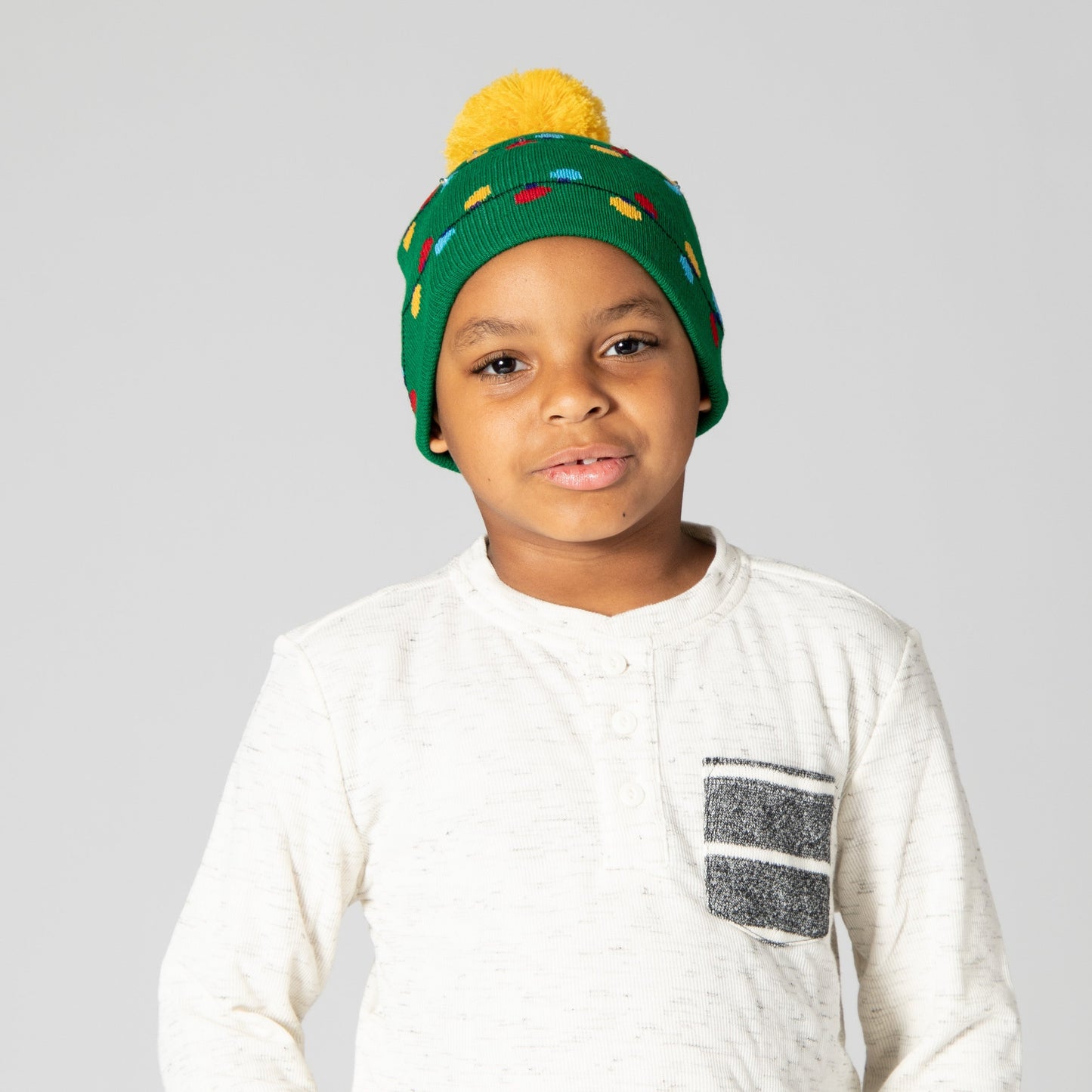 Kid's Light up Beanie with Tree & Lights