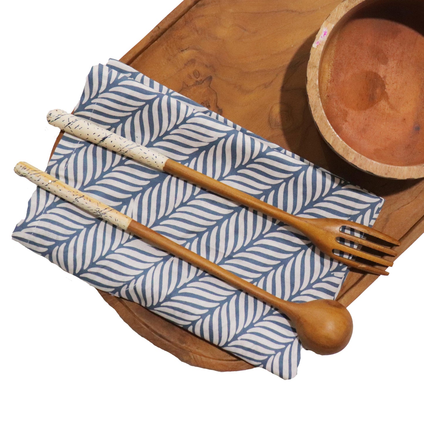 Batik Cloth Napkin Set of Four, Lereng, Hand Dyed, 100% Cotton