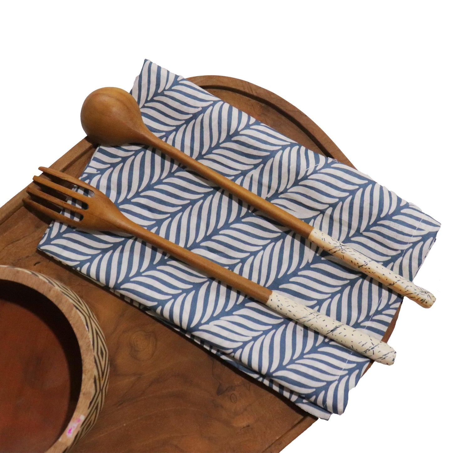 Batik Cloth Napkin Set of Four, Lereng, Hand Dyed, 100% Cotton