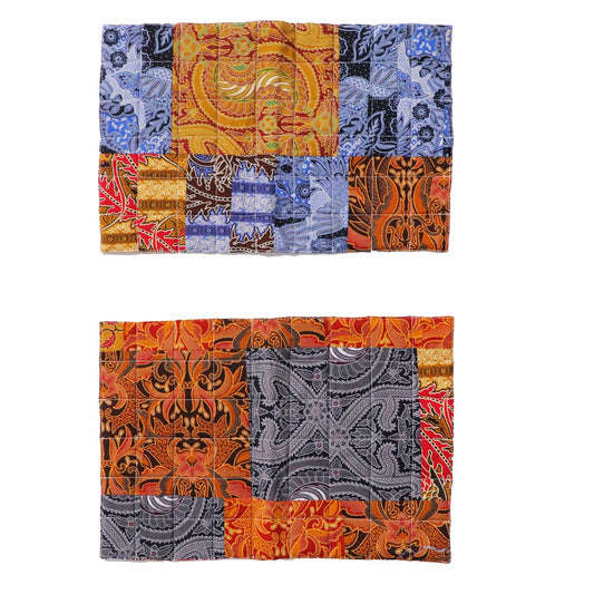 Quilted Printed Batik Placemat Set, Patchwork Edition (Set of 2)