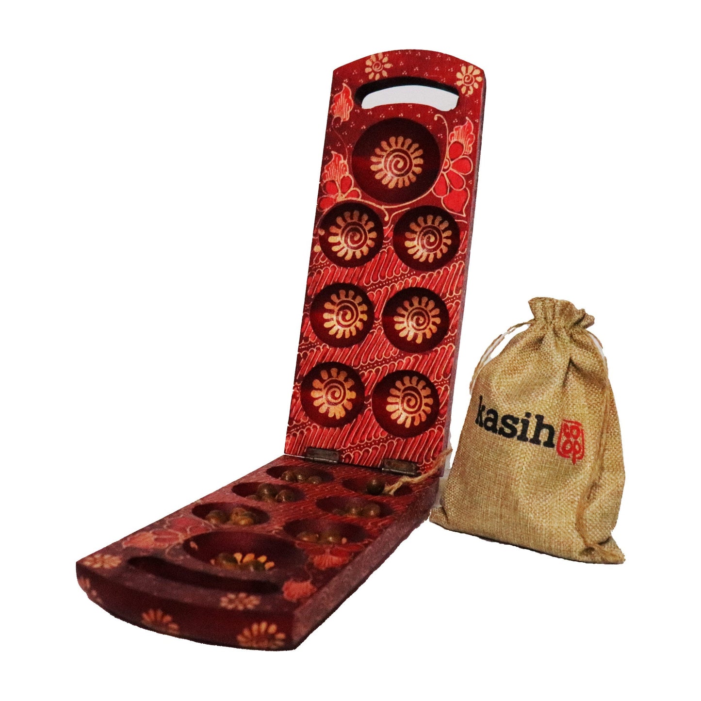 Mancala Wood Dakon Folding Congklak Board Game Games, DKN007