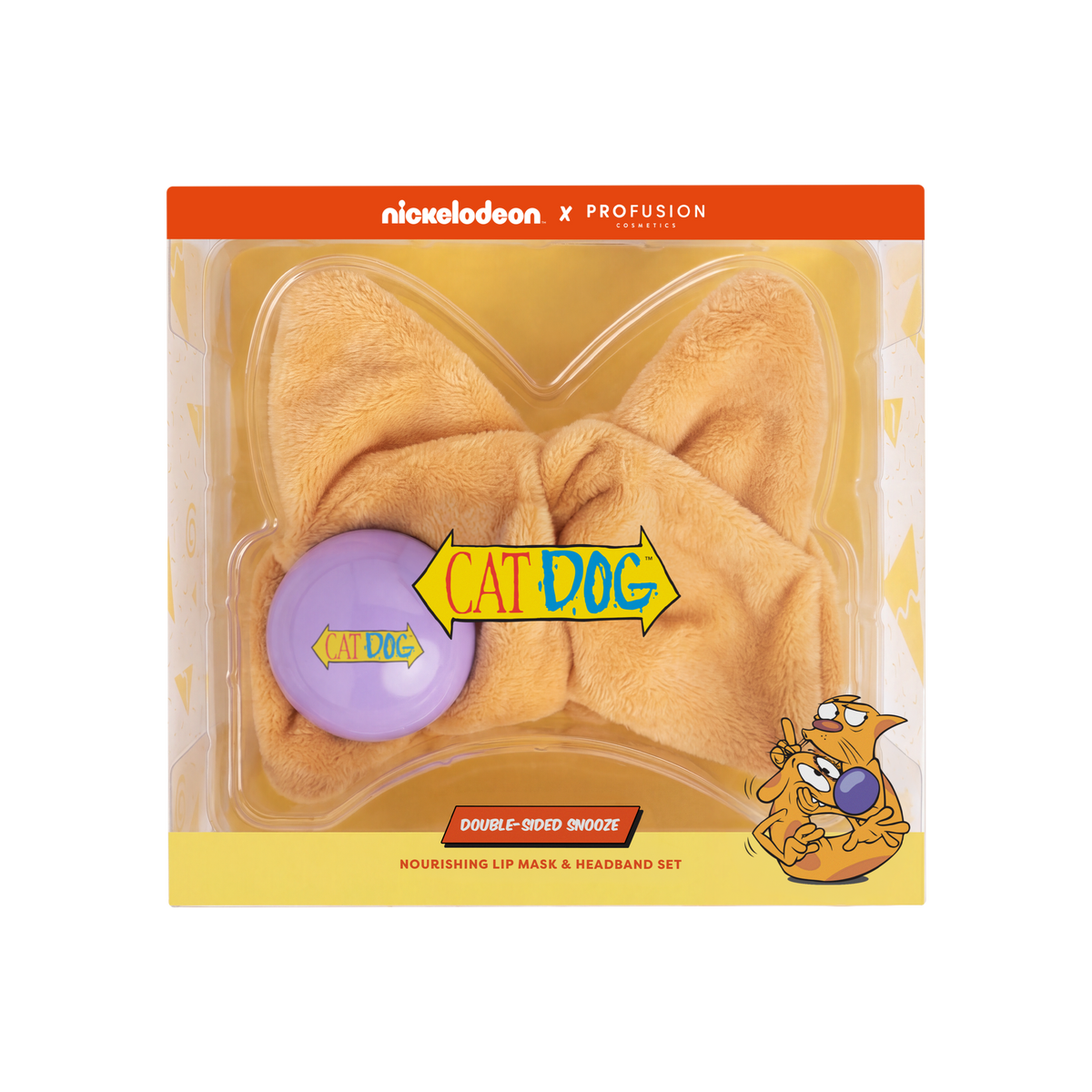 Cat Dog | Double-Sided Snooze - Nourishing Lip Mask & Headband Set