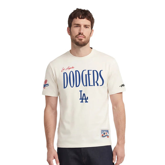 Pro Standard Dodgers Original Players Tee - Eggshell