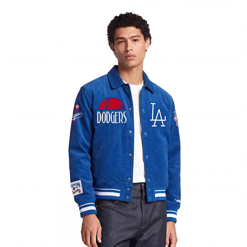 Pro Standard LA Dodgers Original Players Corduroy Jacket - Dark Blue