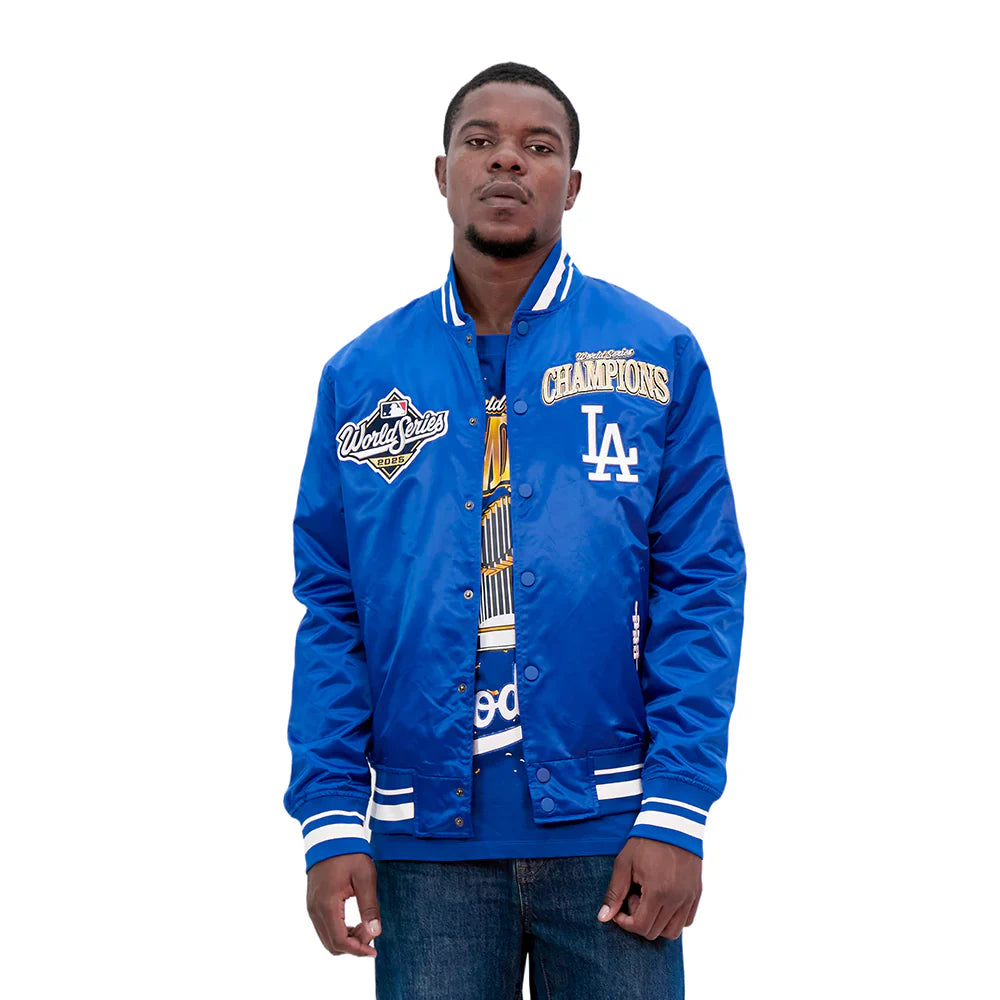 Pro Standard LA Dodgers World Series Satin Jacket - Royal
