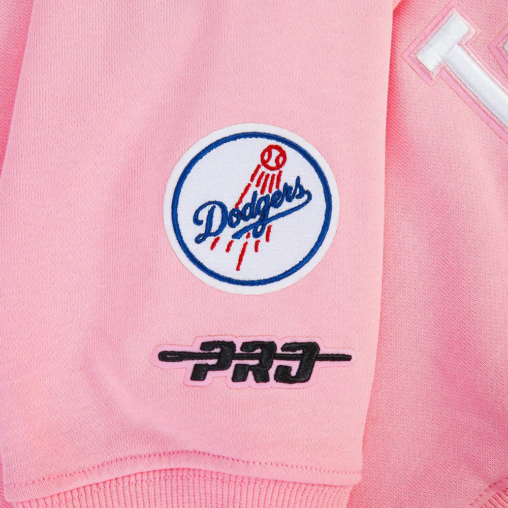 Pro Standard Womens LA Dodgers Cropped Wingspan Crewneck - Pink