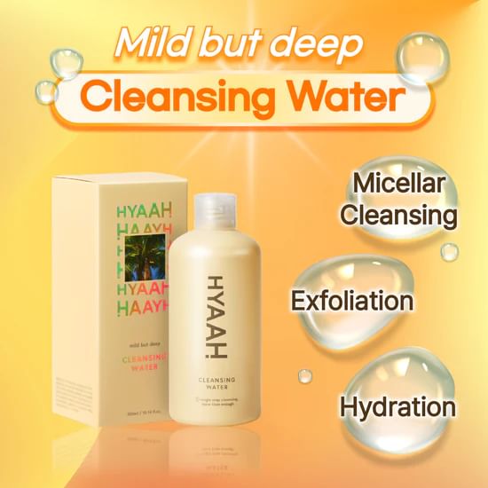 Hyaah Mild But Deep Cleansing Water