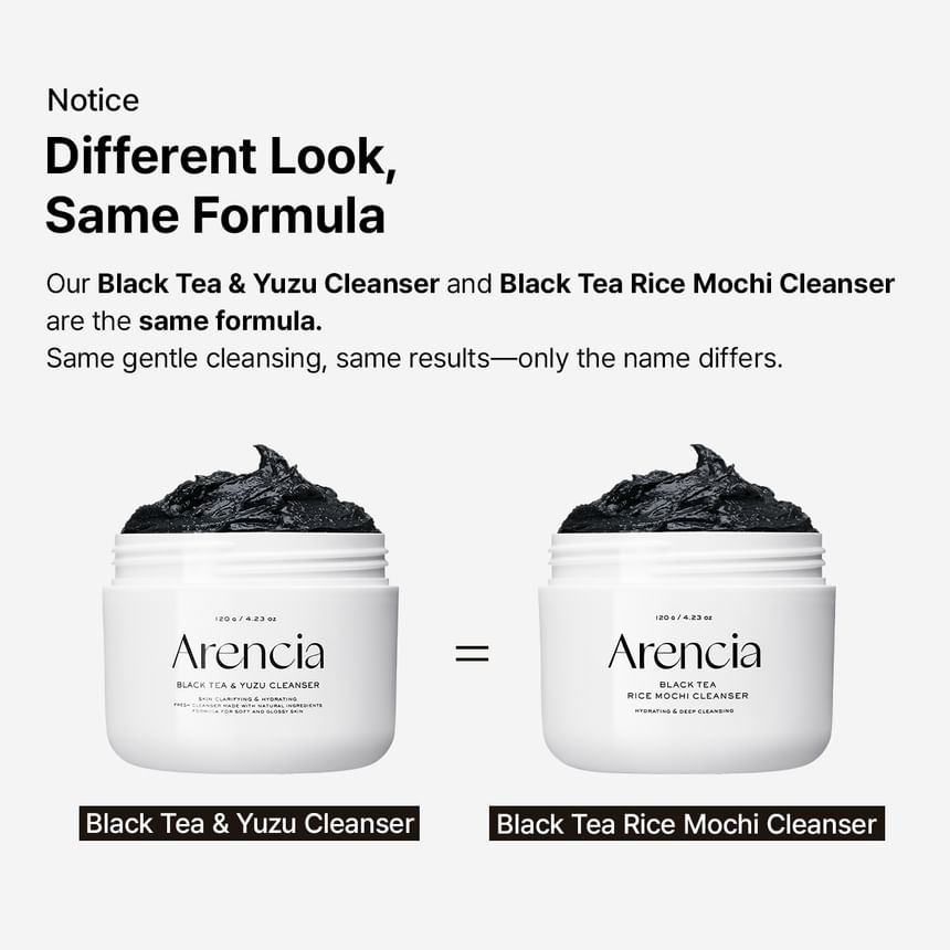 Arencia Black Tea & Yuzu Rice Mochi Cleanser