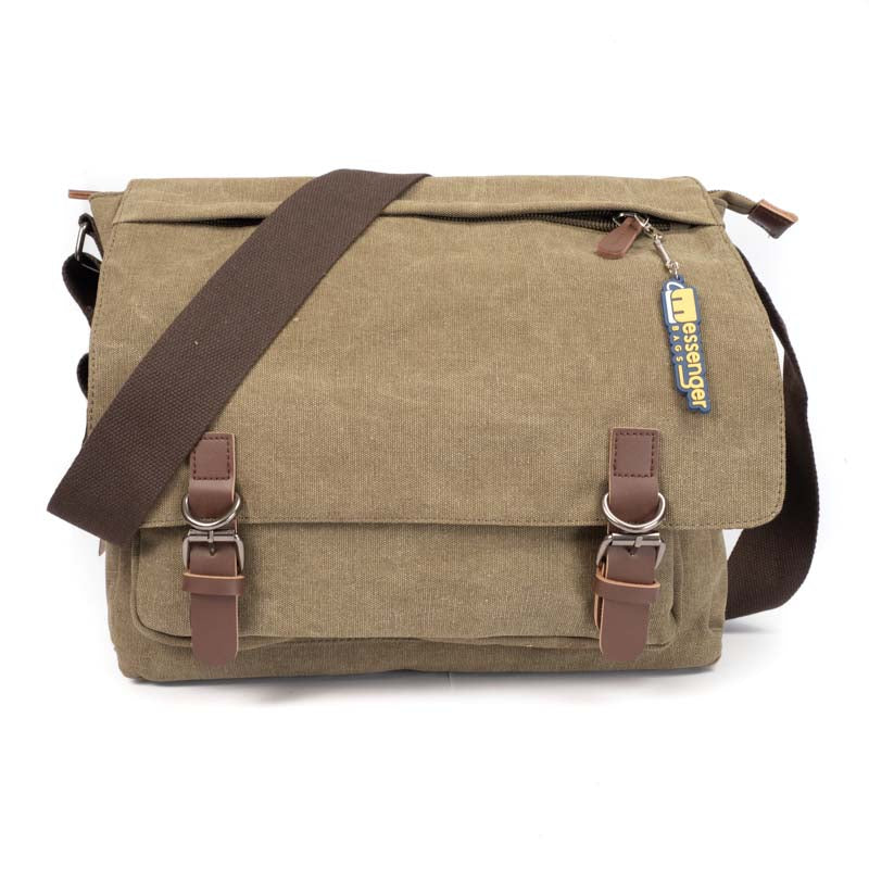 Large Waxed Canvas Messenger Bag