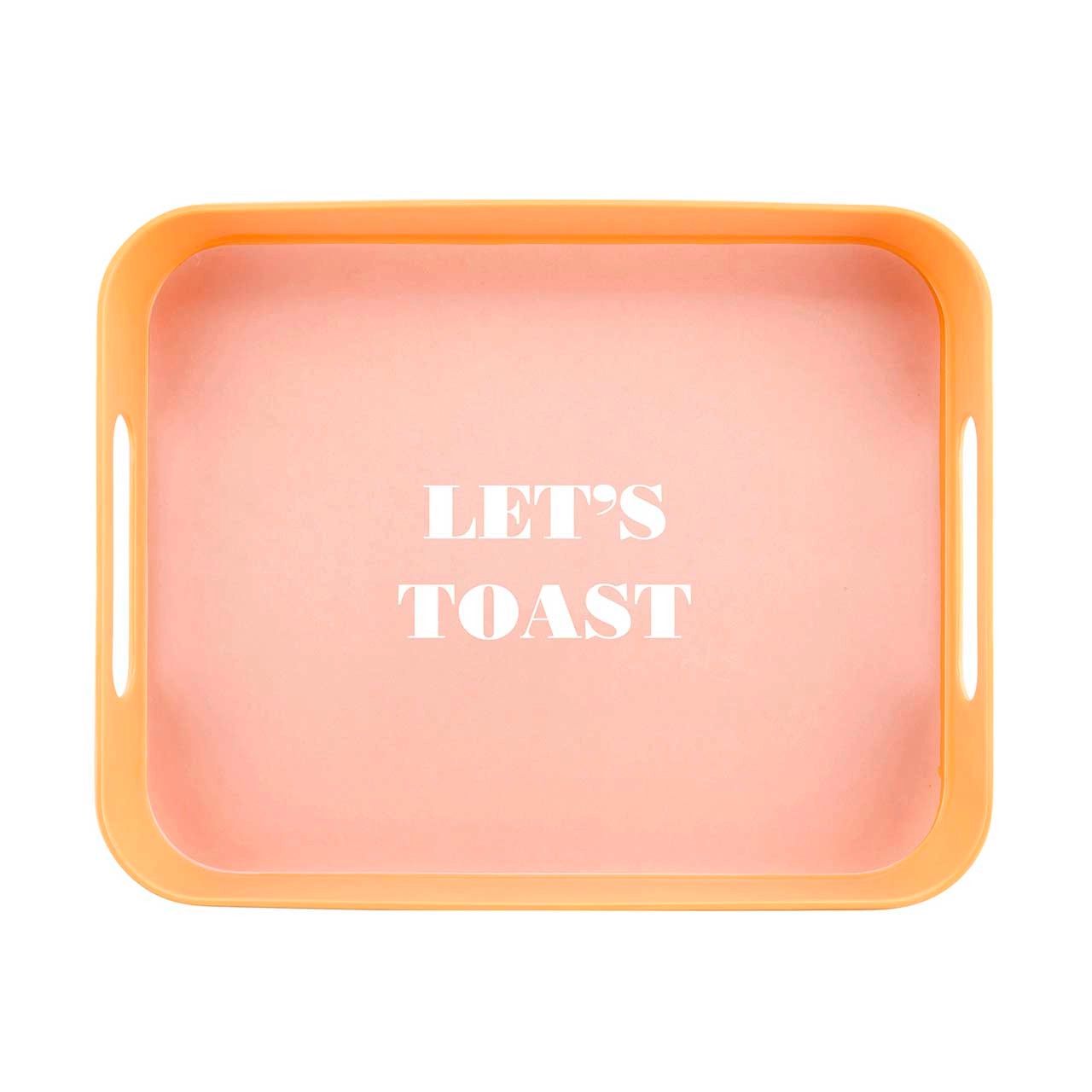 Let's Toast Retro Acrylic Bar Tray | 14" x 10"