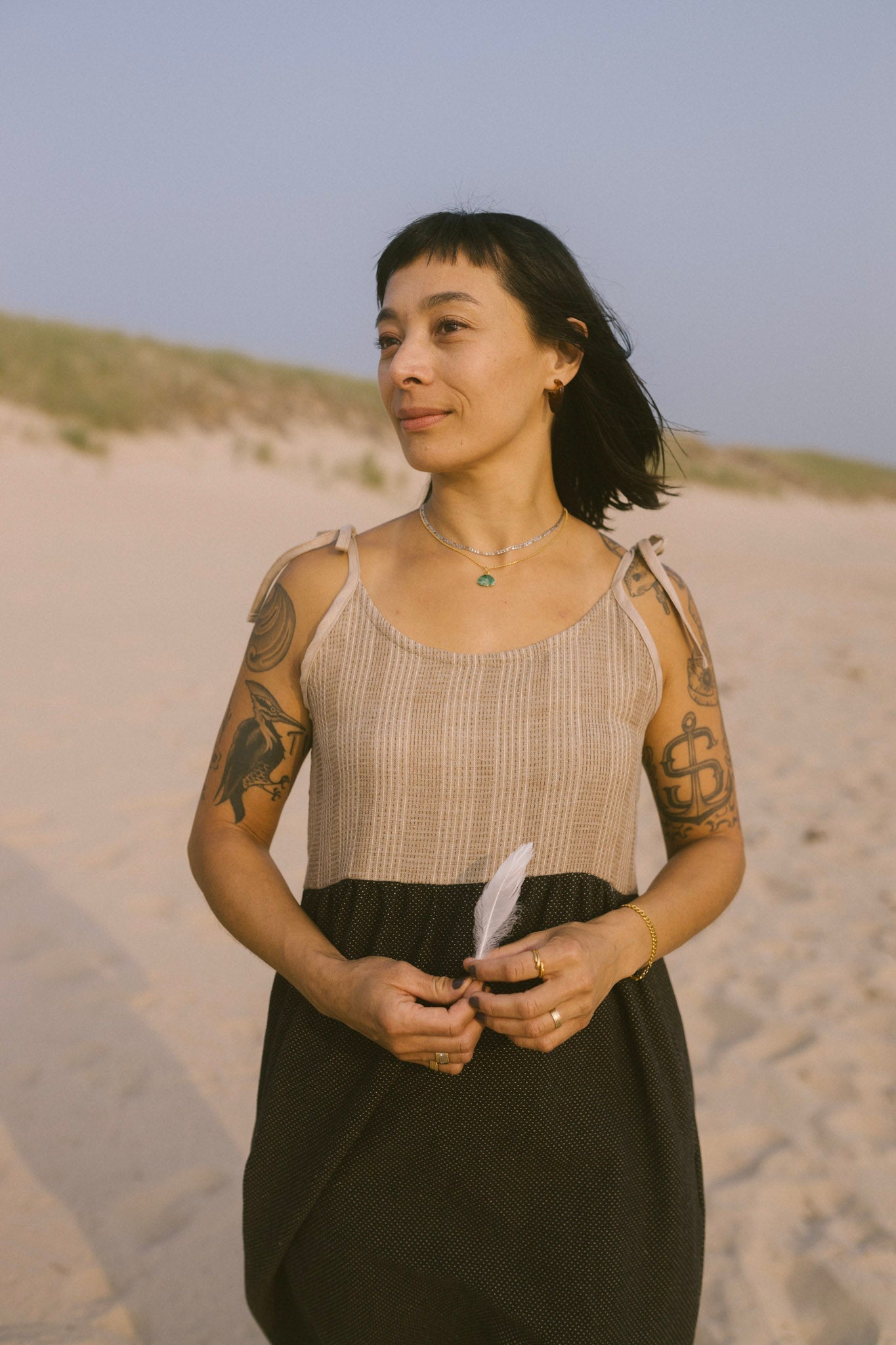 Rosie Dress in Latte Stripe