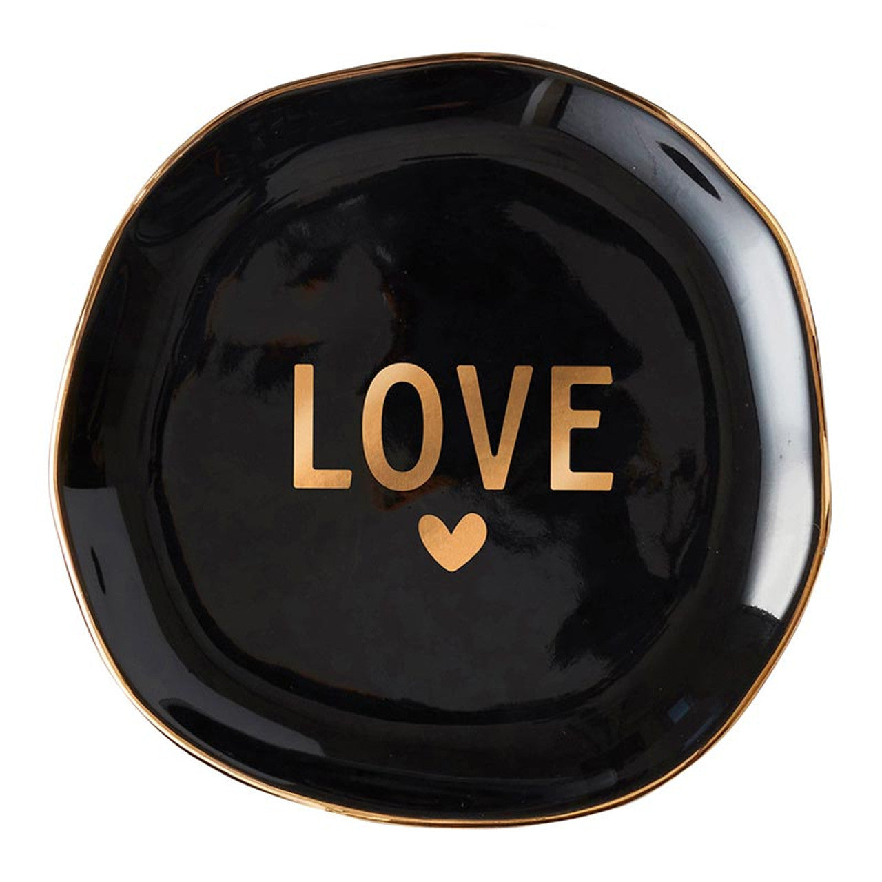 Love Black Ceramic Tray with Makeup Sponge Gift Set | Cosmetic Giftable Beauty Tools Set