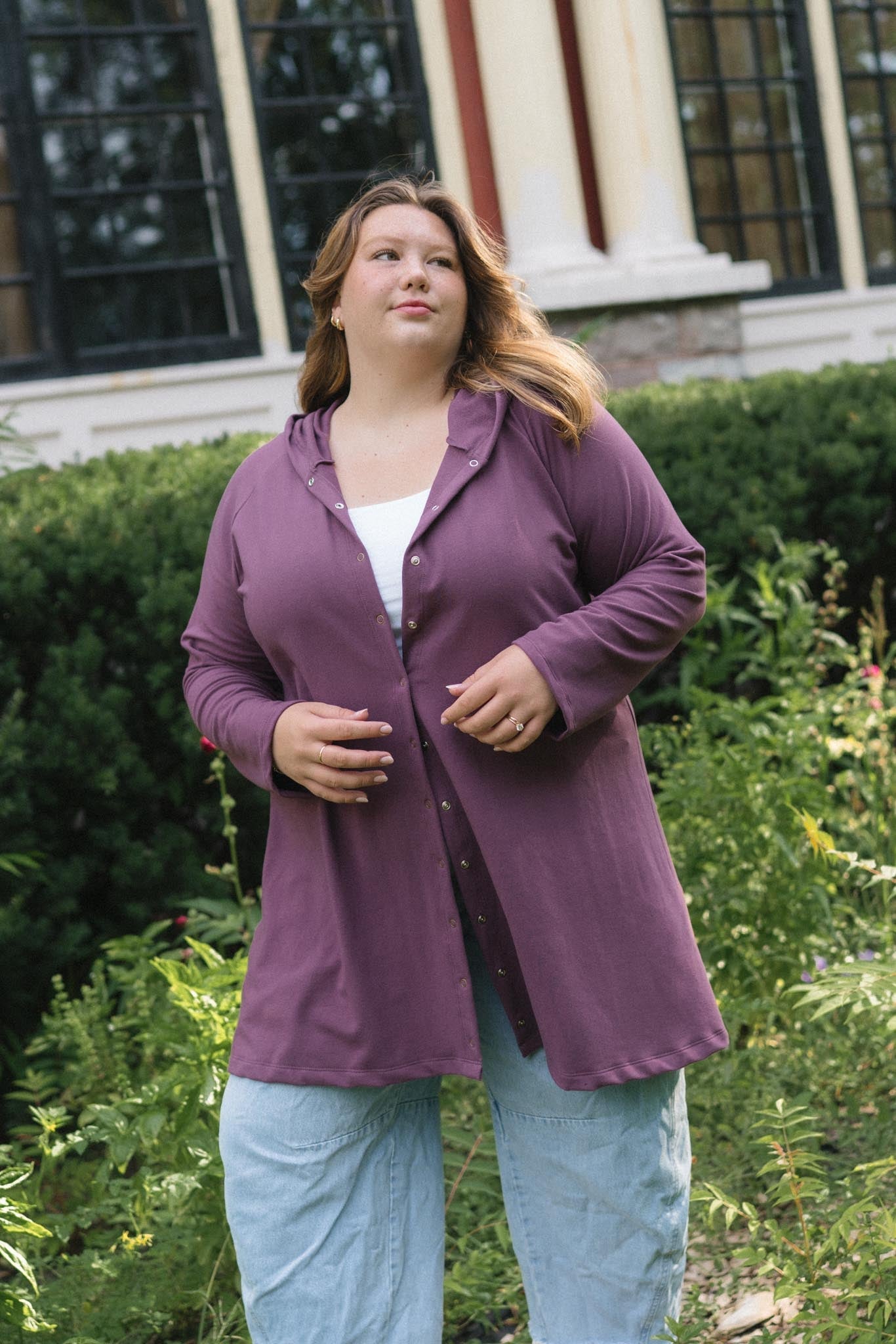 Amelia Cardigan in Plum