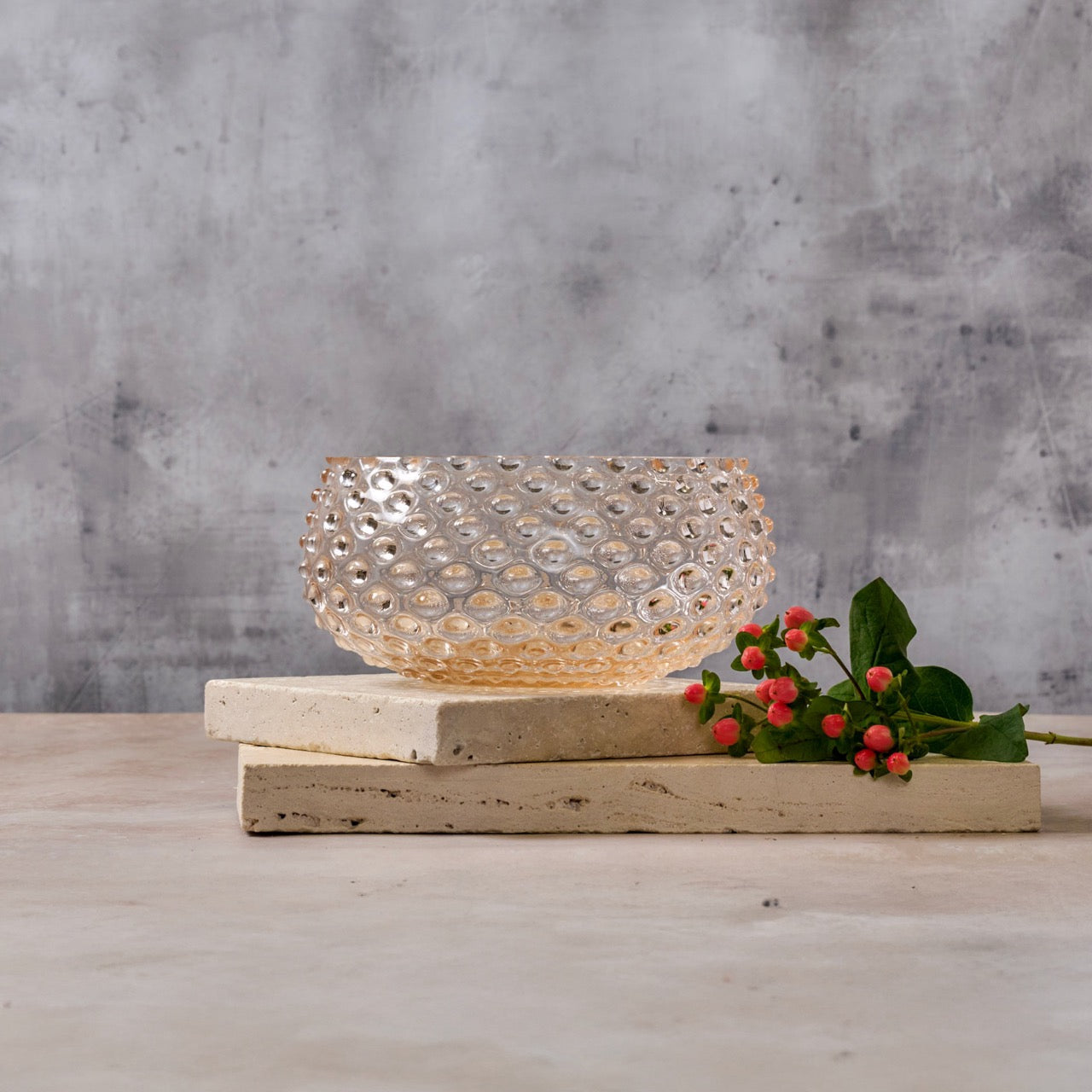 Hobnail Bowl - Large - Apricot Chiffon