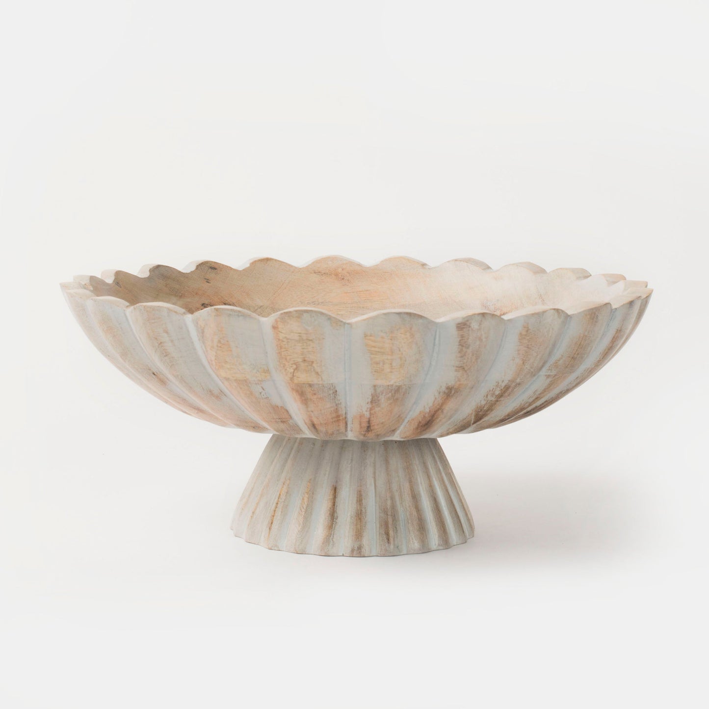 Fluted Pedestal Bowl - Rustic Grey - Osadia Concept Store