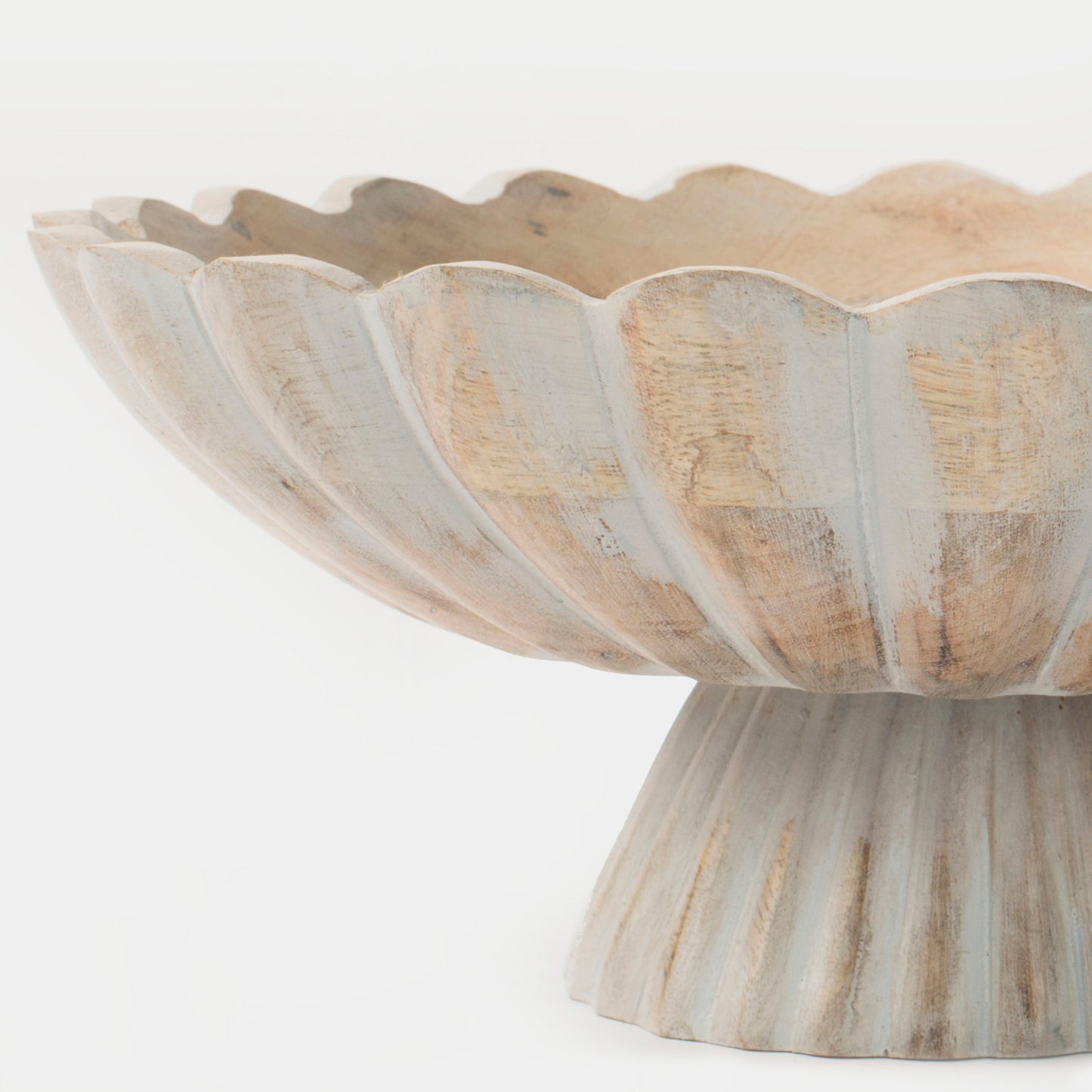 Fluted Pedestal Bowl - Rustic Grey - Osadia Concept Store