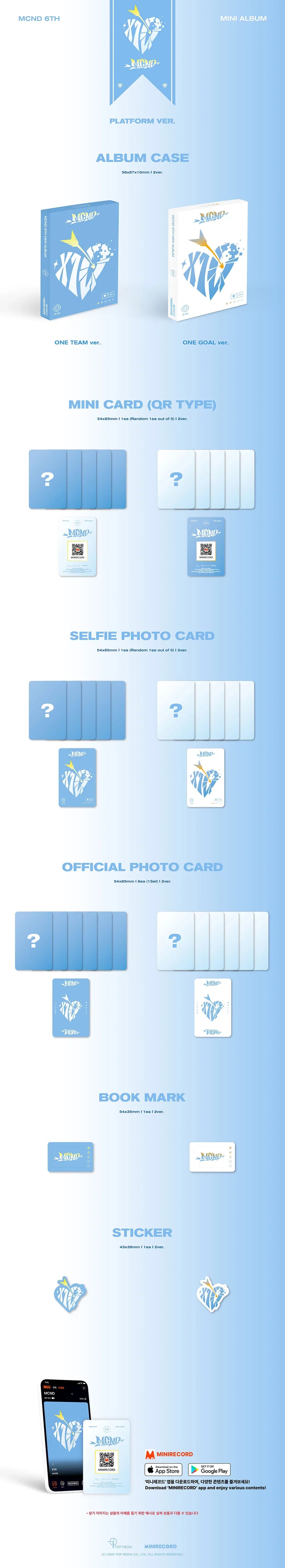 Mcnd 6th Mini Album - X10 (Platform One Goal Ver.)