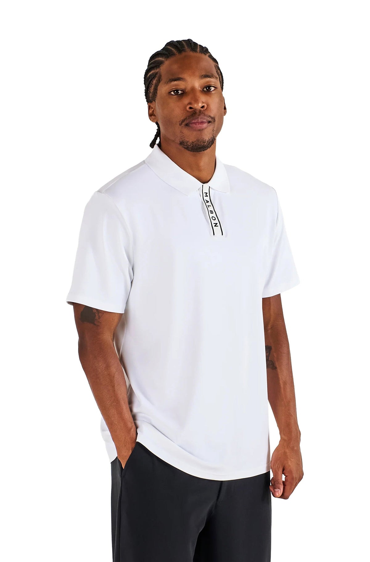 Malbon Malbon Block Placket Polo - White