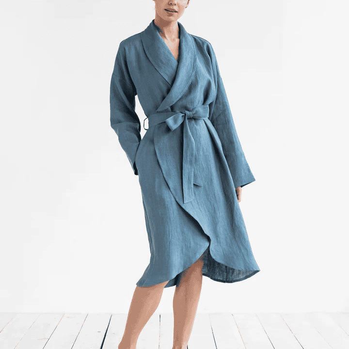 Pure Linen Bathrobe for Women