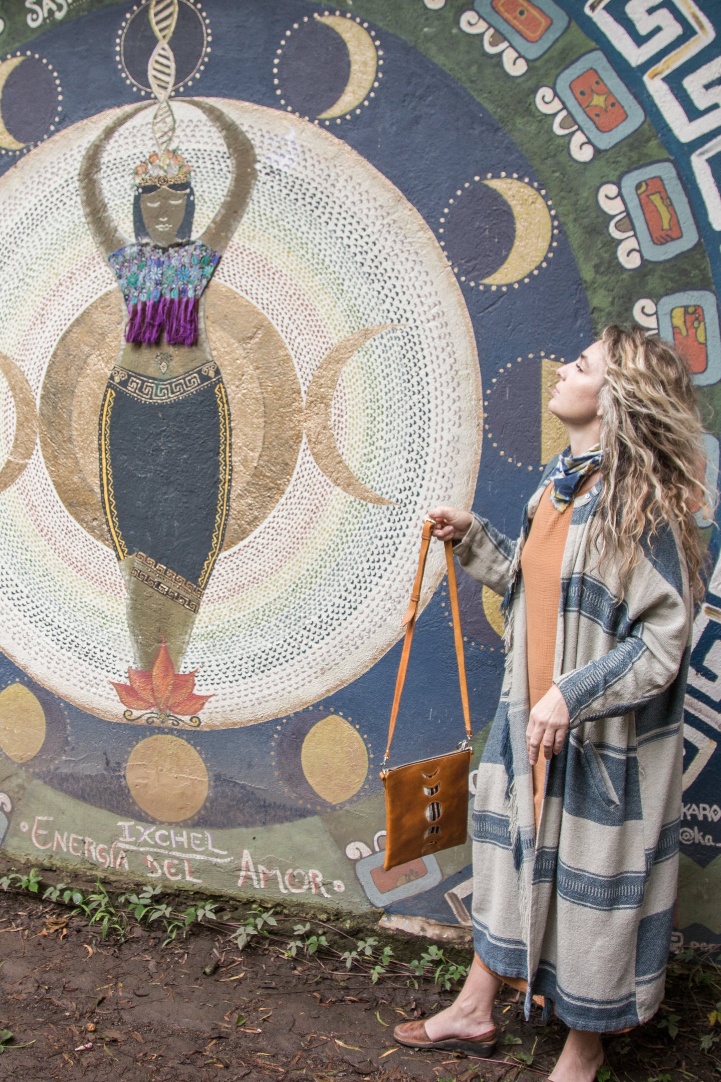 Moon Phase Medicine Bag - Cemento