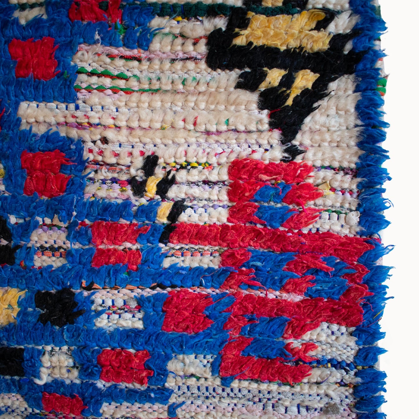 Tita Vintage Blue and Yellow Moroccan Rug | 4'9" x 7'4"