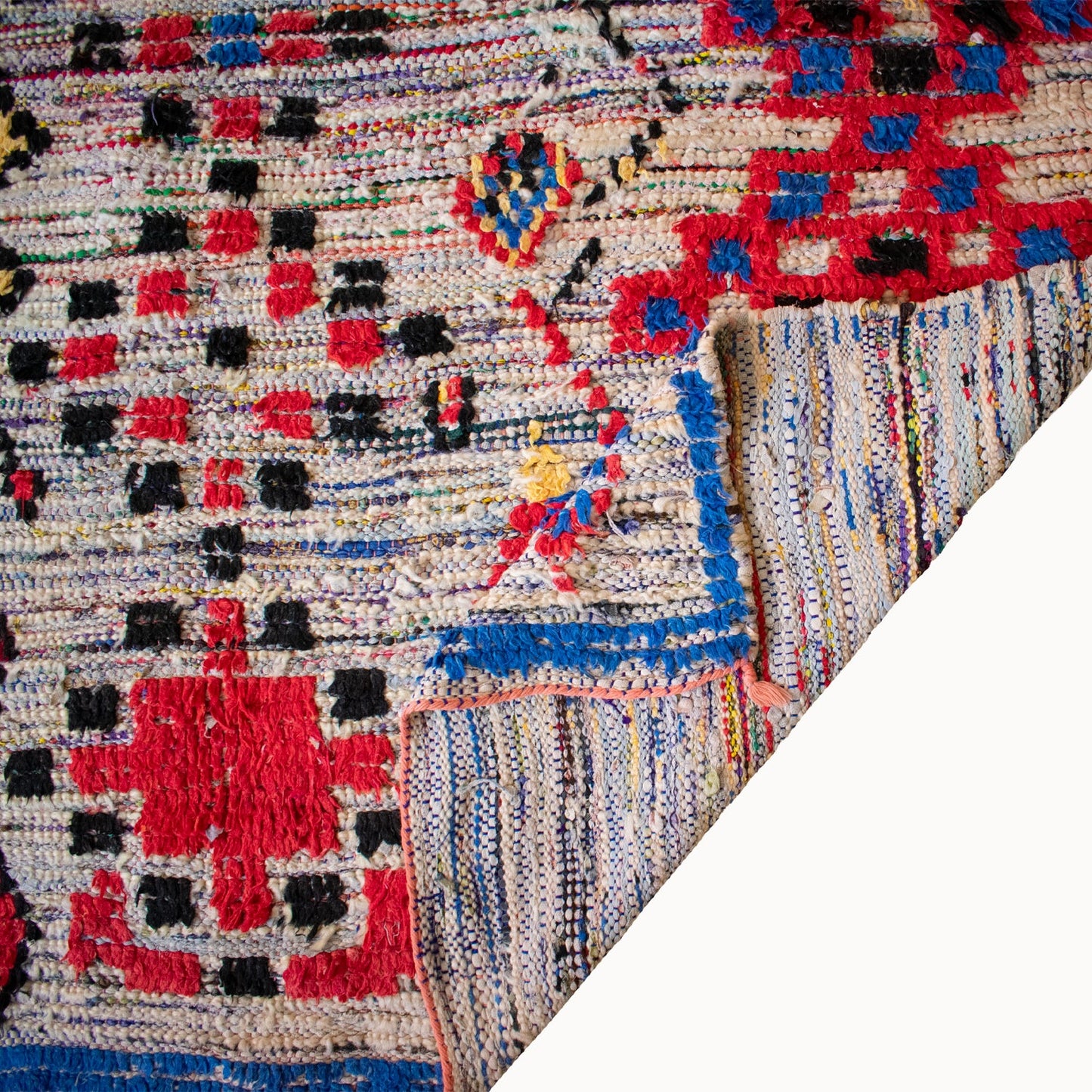 Tita Vintage Blue and Yellow Moroccan Rug | 4'9" x 7'4"