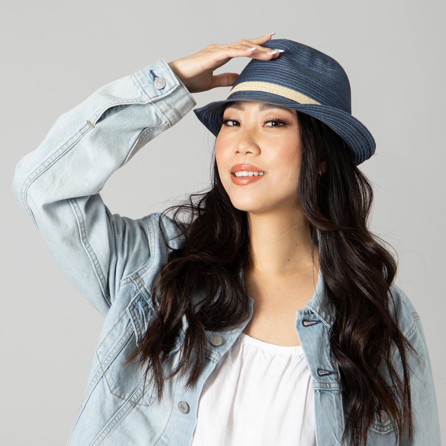 Womens Mixed Braid Fedora