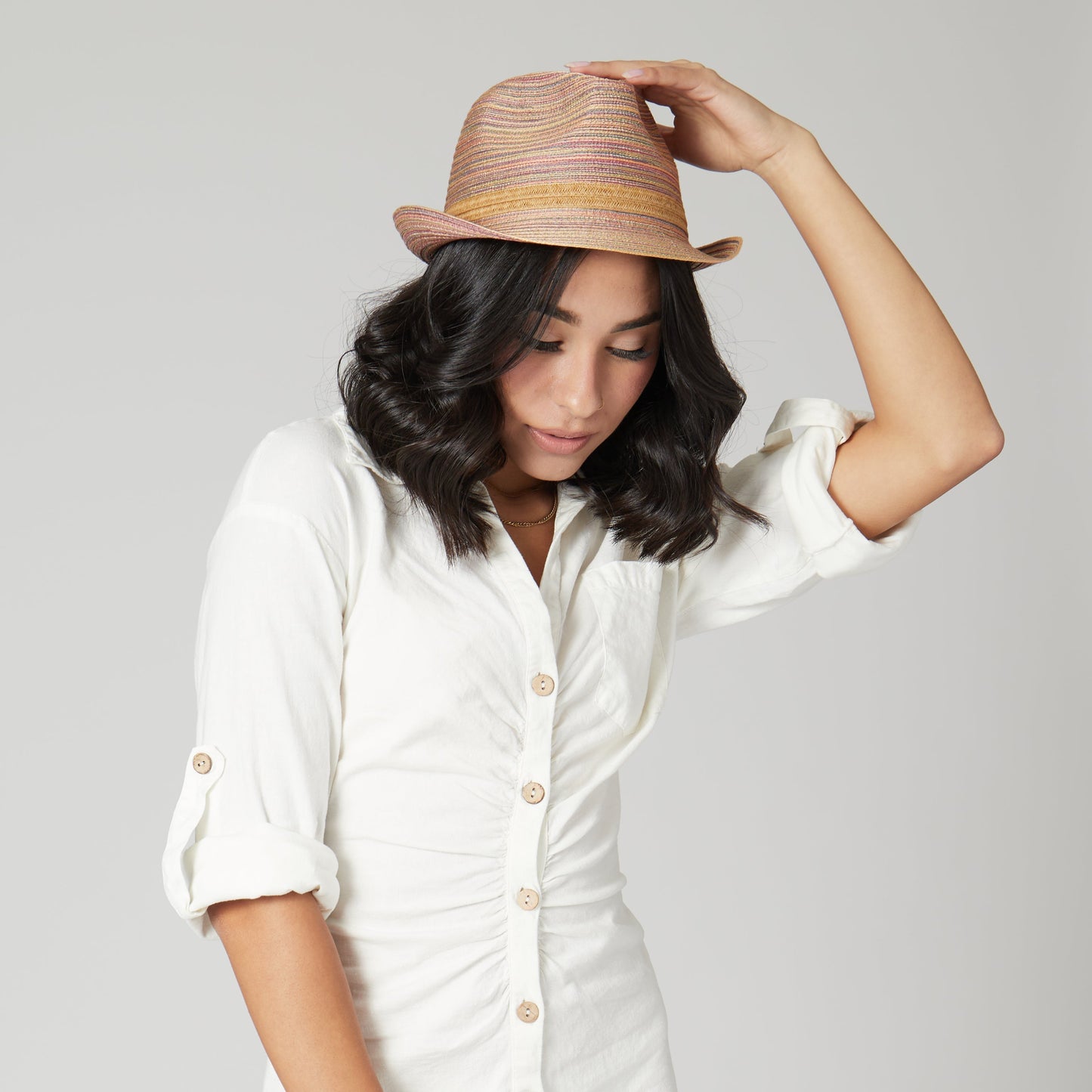 Womens Mixed Braid Fedora