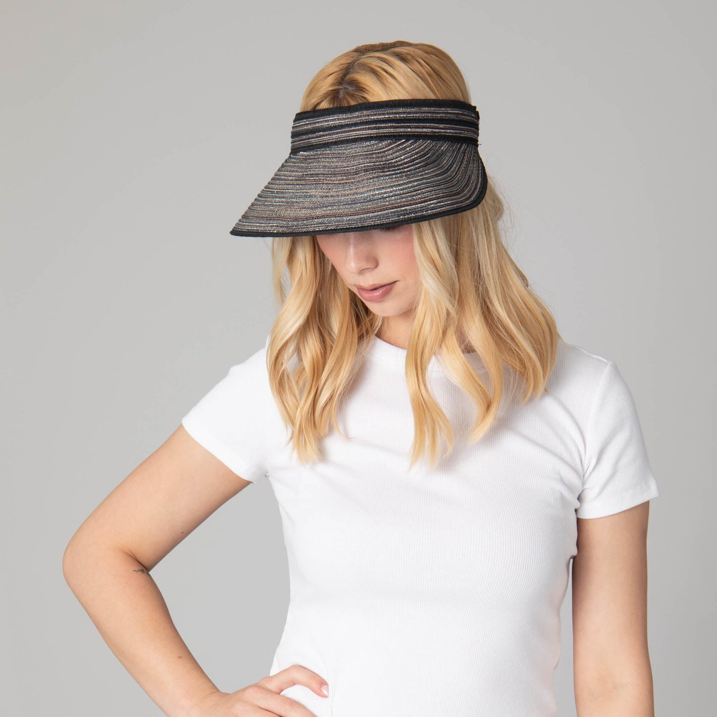 Women's Mixed Braid Visor with Velcro Strap