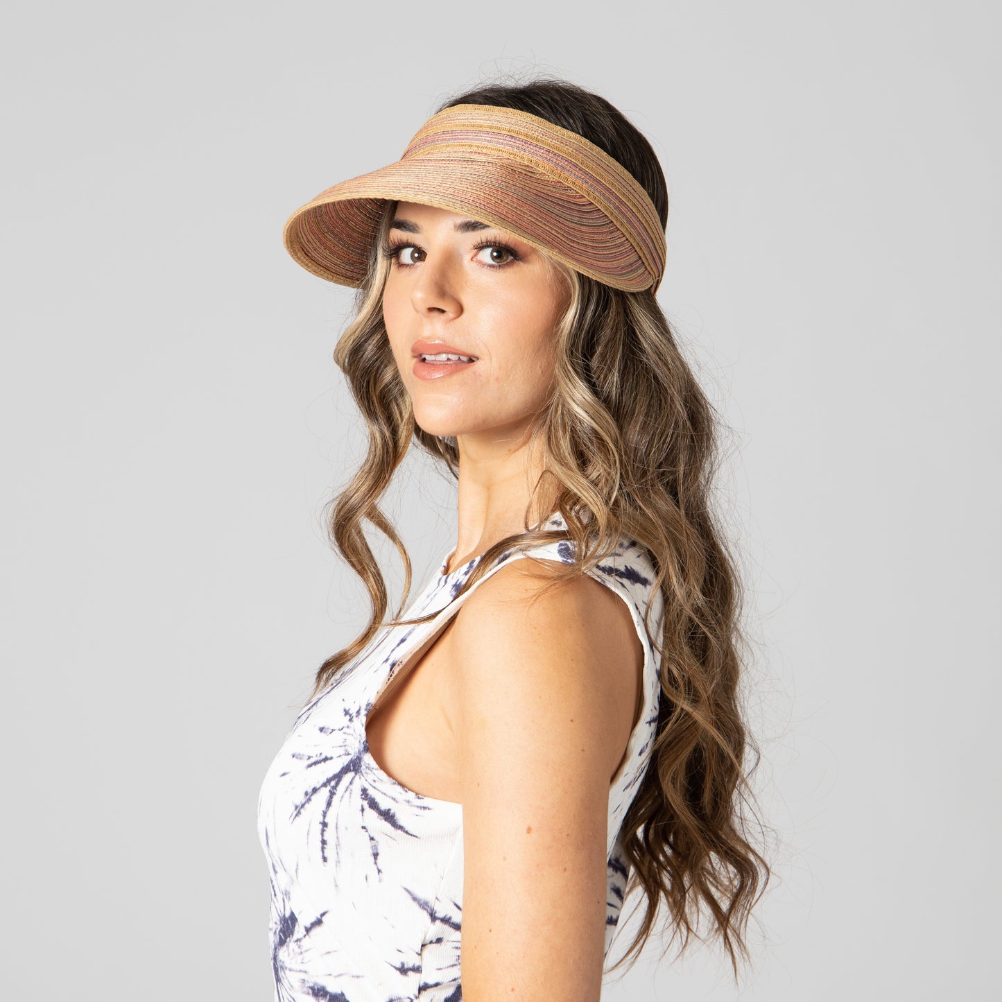 Women's Mixed Braid Visor with Velcro Strap