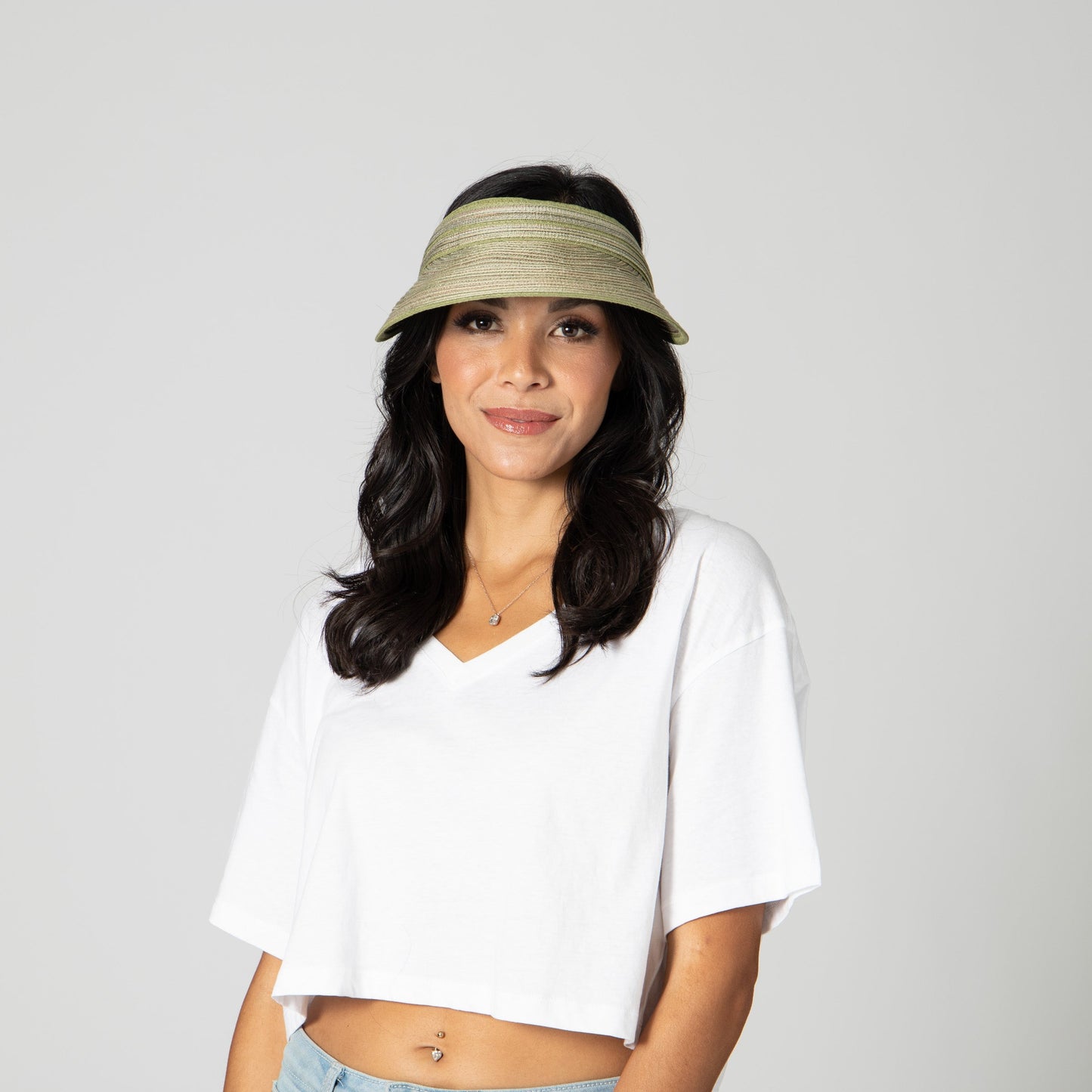 Women's Mixed Braid Visor with Velcro Strap