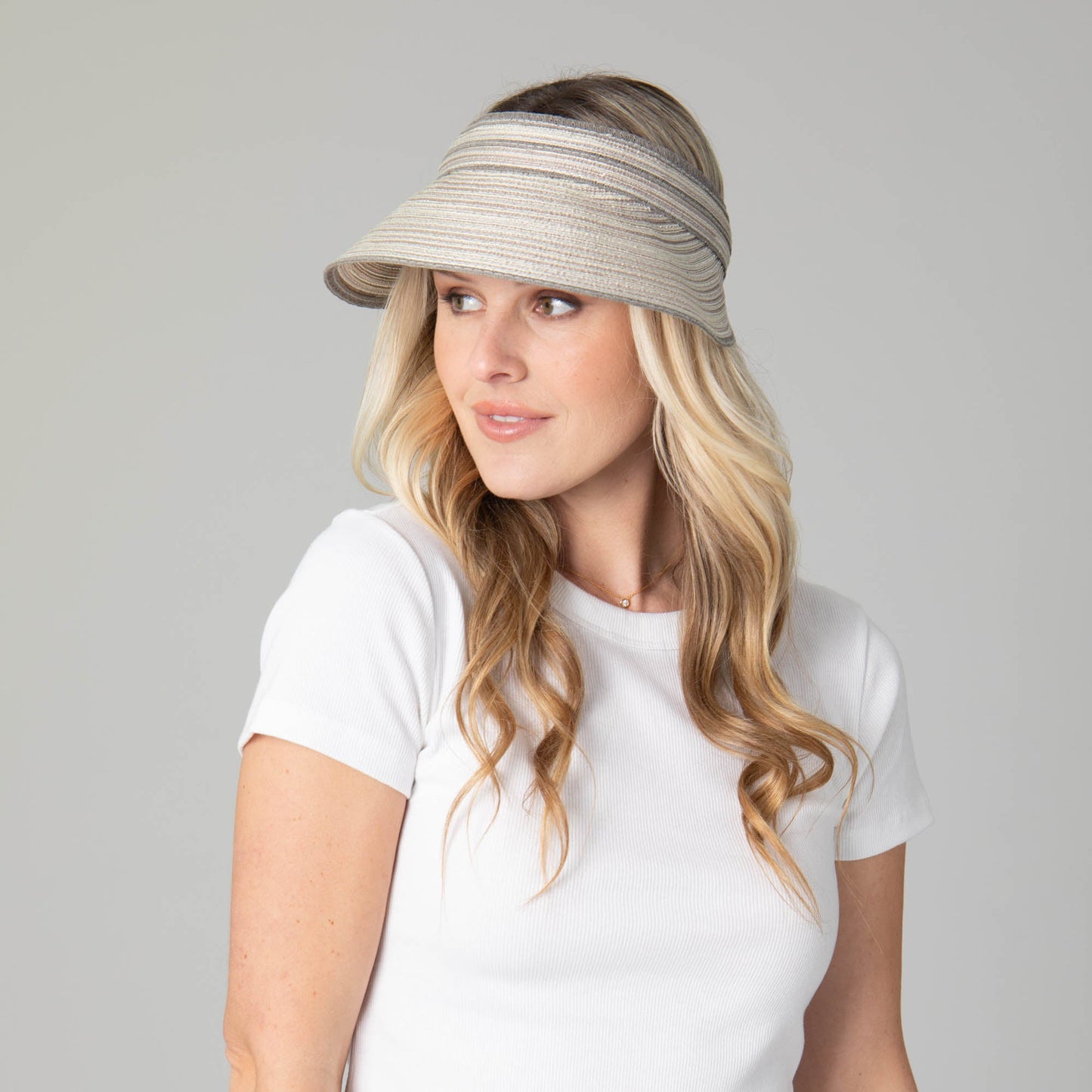Women's Mixed Braid Visor with Velcro Strap