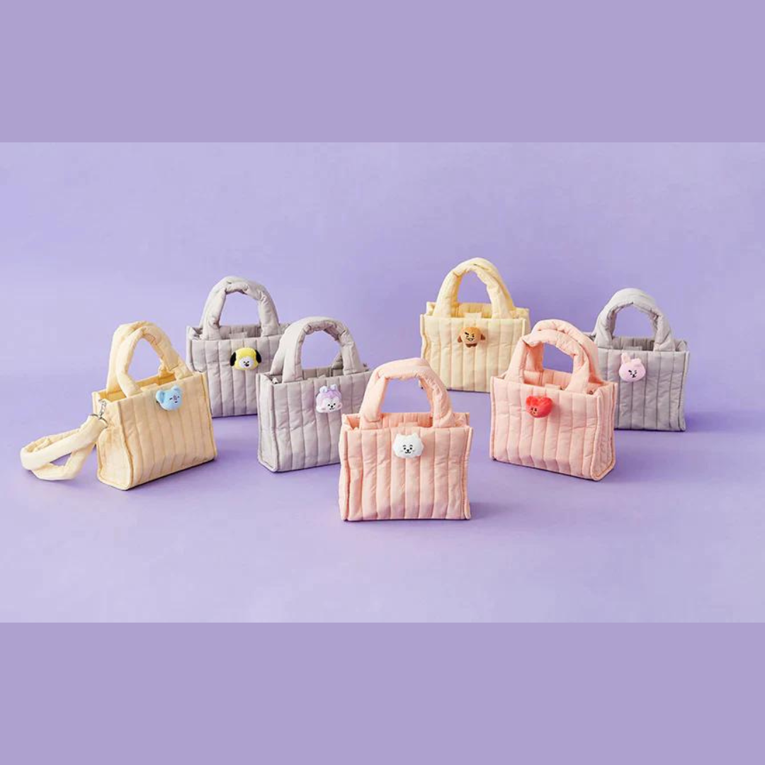 BT21 Face Doll Badge 2 Way Quilt Bag