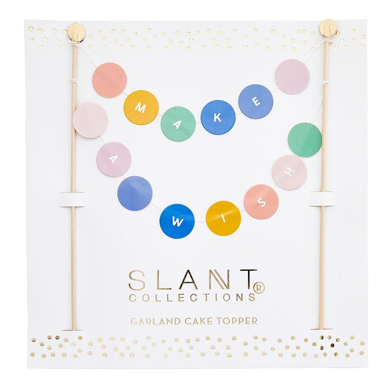 Make a Wish Garland Cake Topper | Cake Decoration | 6.75" x 10"