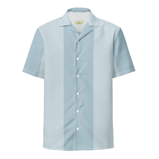 Mako Blue & Gray Button Down Camp Shirt