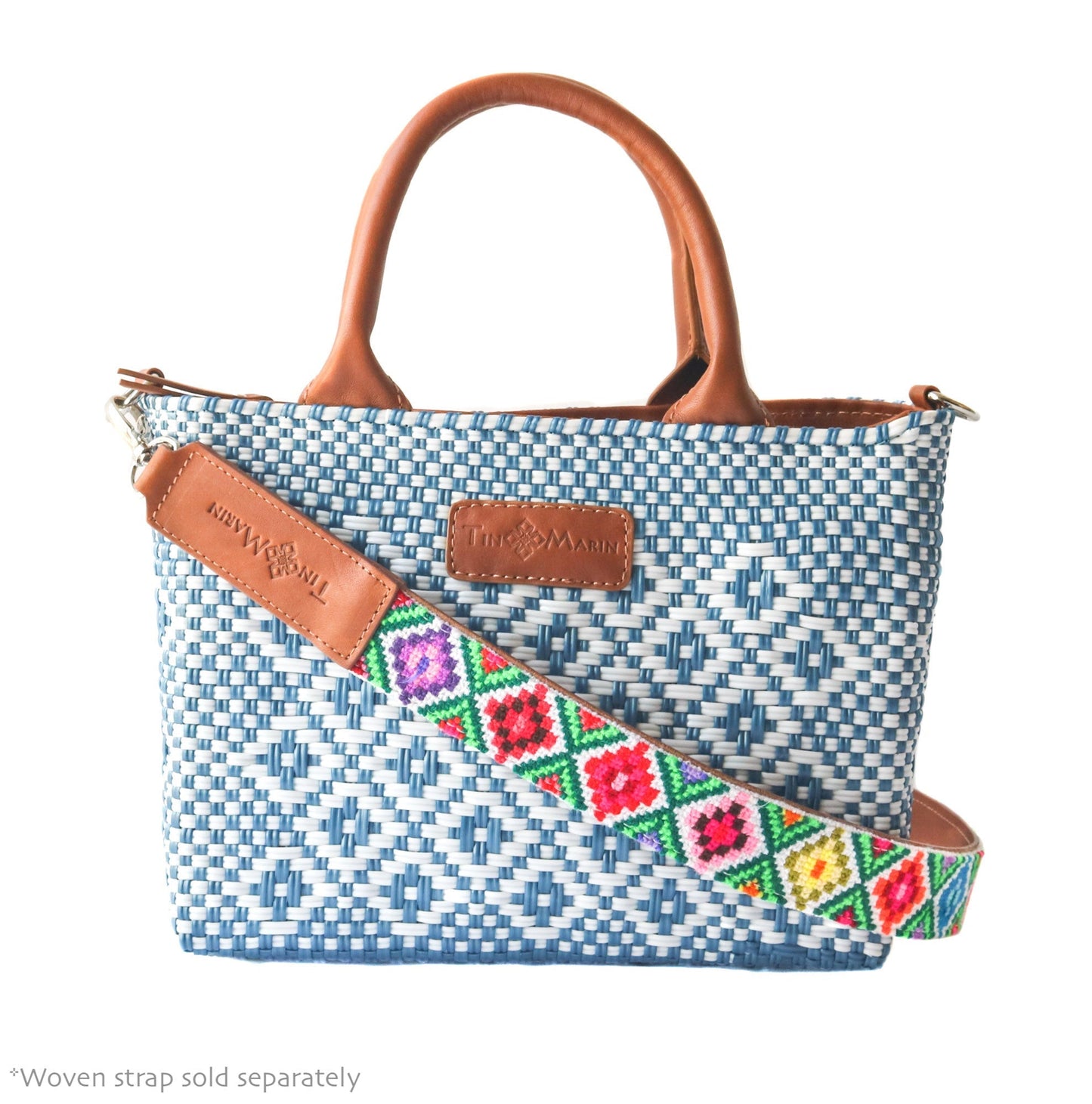 Mai Woven Bag Strap - Multi with Leather