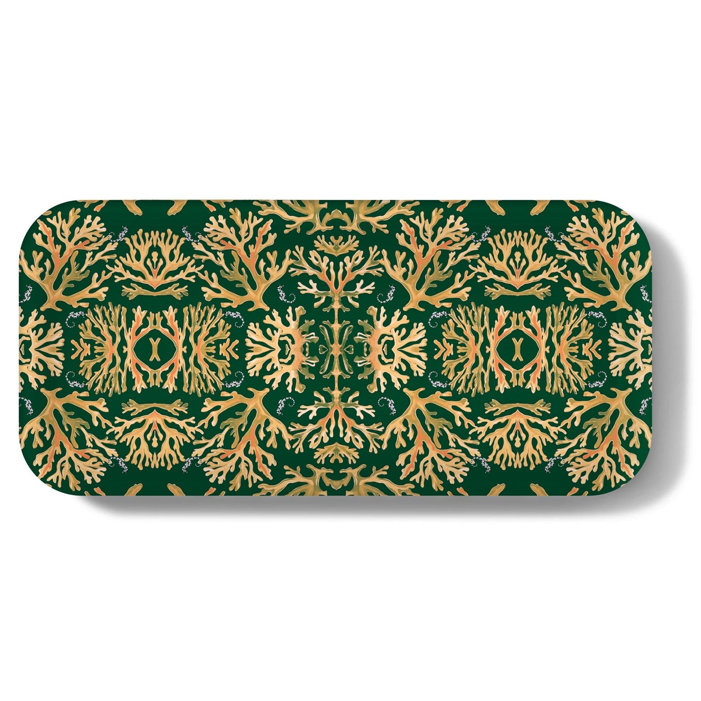Coral Seahorses Narrow Birchwood Small Decorative Tray