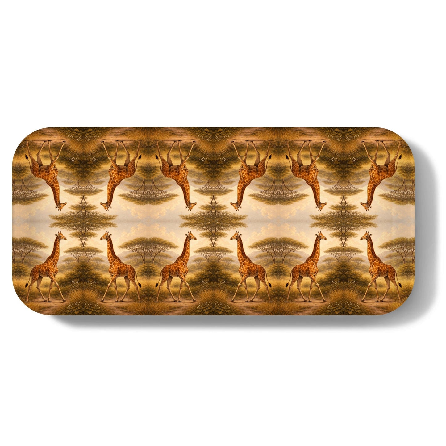 Golden Giraffe Narrow Birchwood Small Decorative Tray