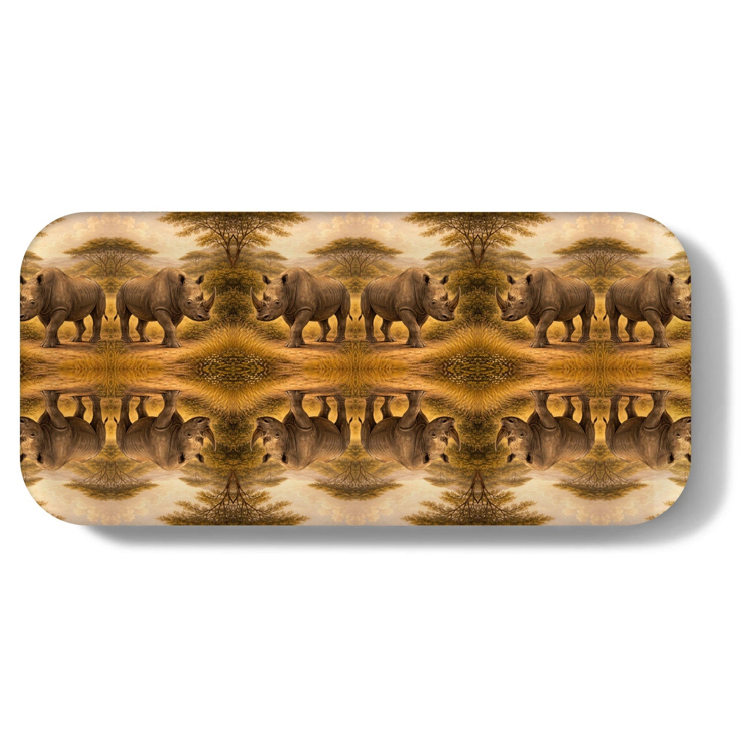Golden Rhino Narrow Birchwood Small Decorative Tray