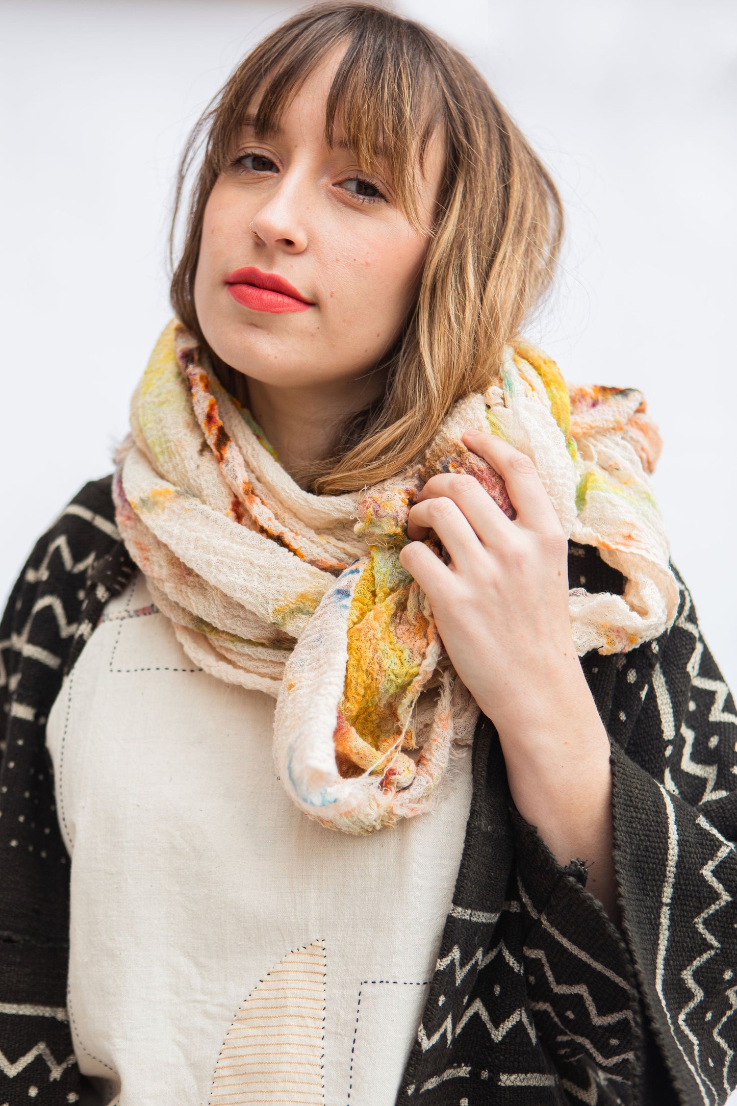 Hand-Dyed Cotton Gauze Scarf & Pashmina