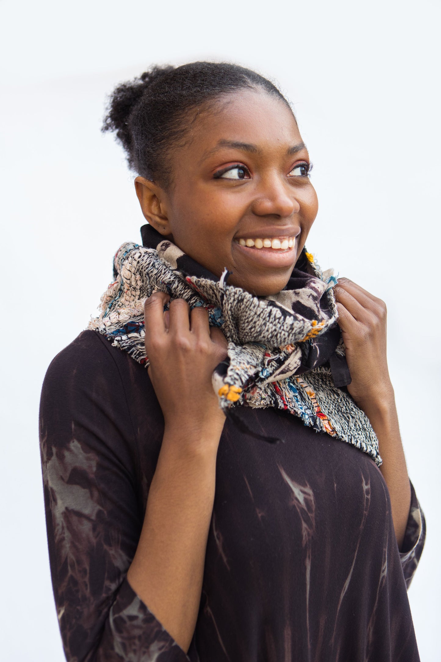Studio-Woven Zero-Waste Triangle Scarf