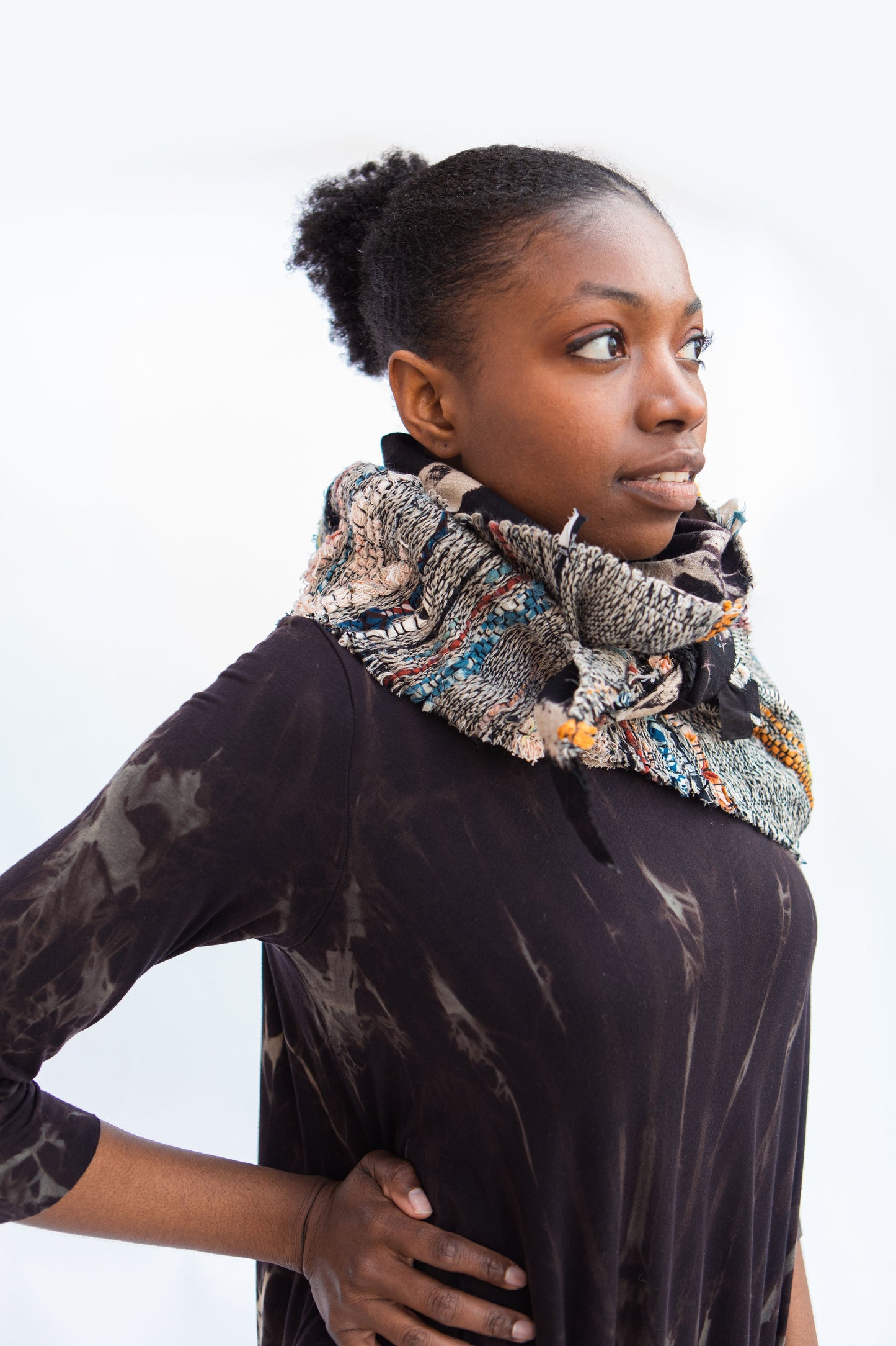 Studio-Woven Zero-Waste Triangle Scarf